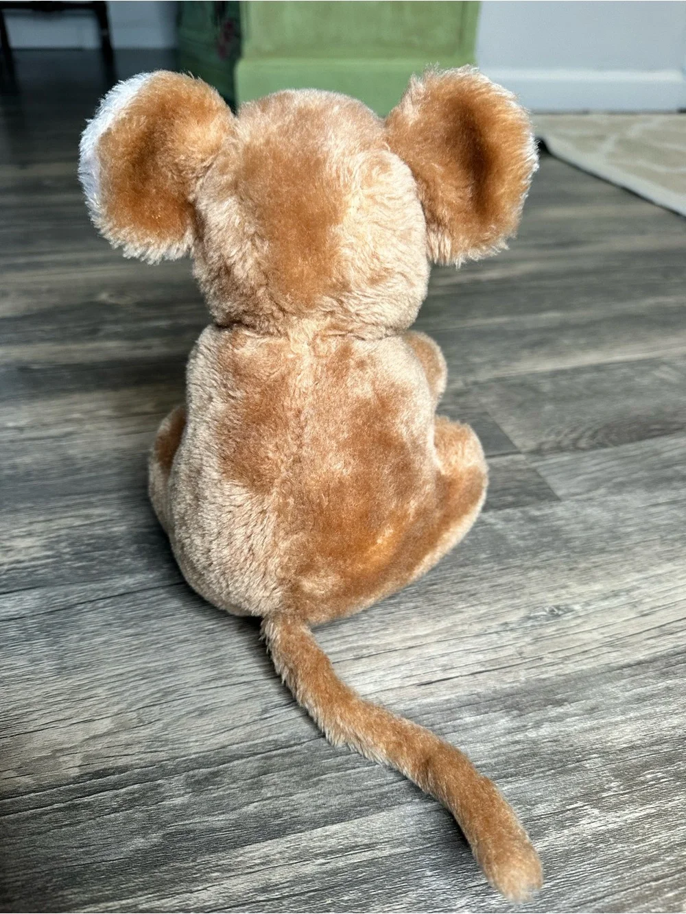 Vintage 1981 Dakin Mouse Plush Stuffed Animal Brown White Long Tail 10”